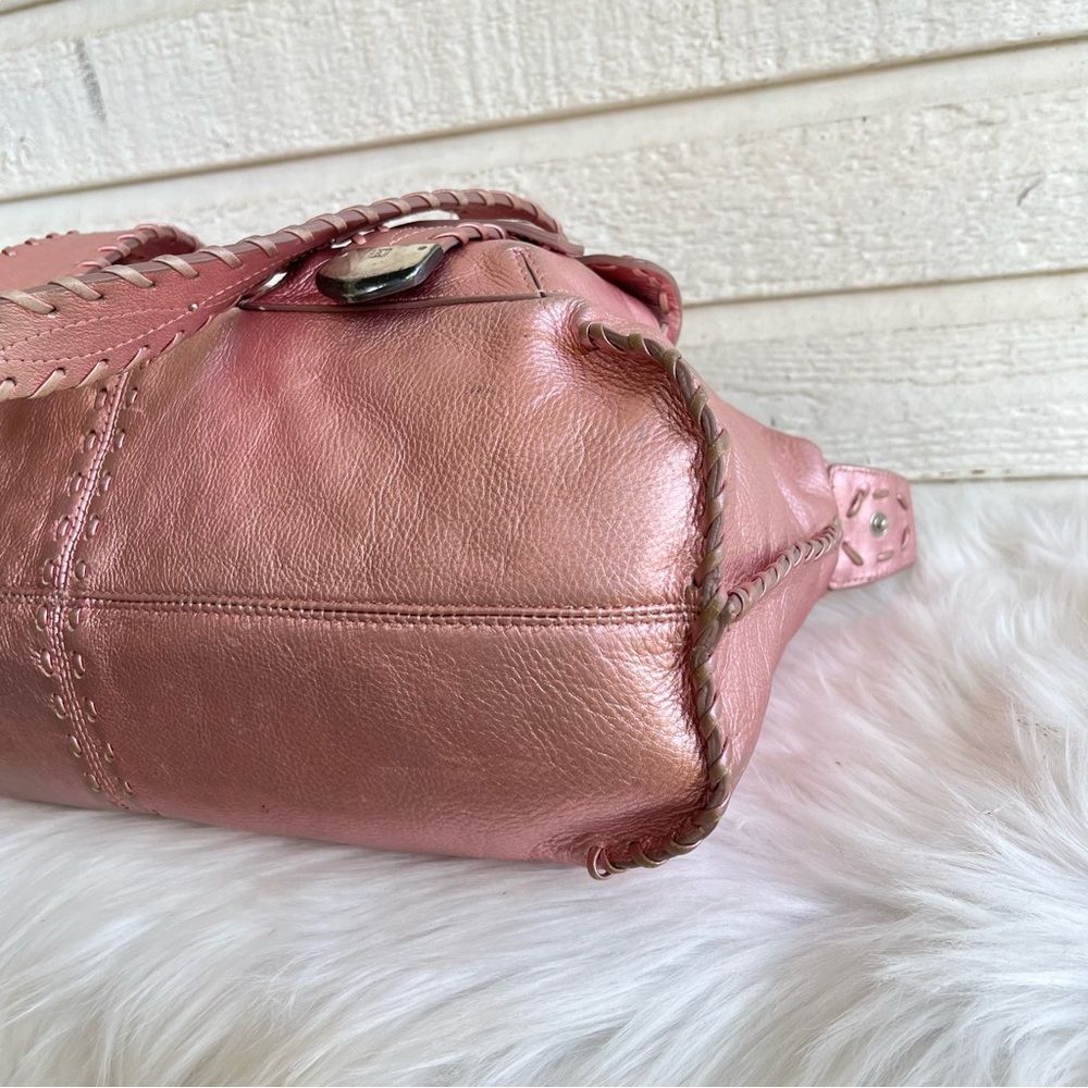MICHAEL KORS Metallic Pink Western Gma Bedford Mercer Fulton Tote Handbag - Picture 9 of 10